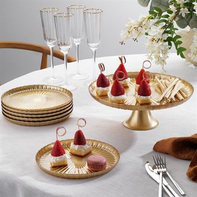 Schafer Sakura Pasta Servis Seti 7 Parça-Altın