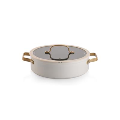 Schafer Sapphire Seramik Tencere Seti 7 Parça-Beyaz/Gold