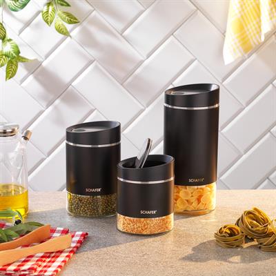 Schafer Silver Touch 3 Boy Kavanoz Seti-Siyah