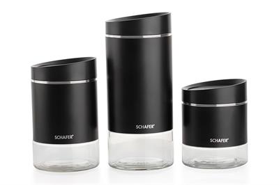 Schafer Silver Touch 3 Boy Kavanoz Seti-Siyah