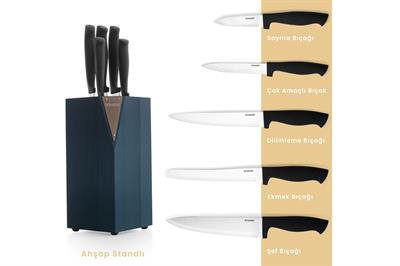 Schafer Solide Bıçak Seti 6 Parça-Yeşil