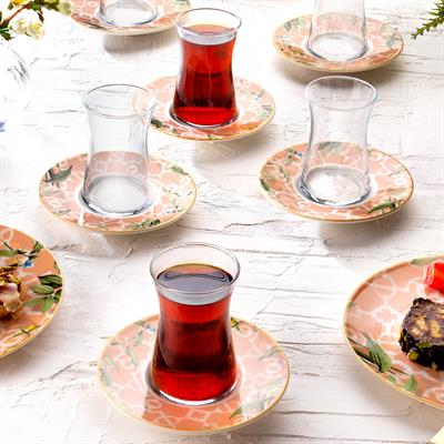 Schafer Sorte Çay Seti 12 Parça-Pembe