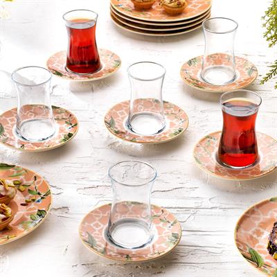 Schafer Sorte Çay Seti 12 Parça-Pembe