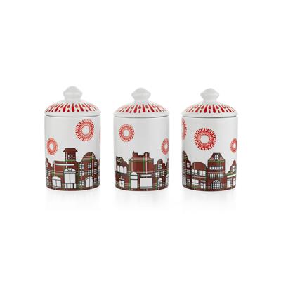 Schafer Spark 3 lü Porselen Baharatlık 6 Parça-Kırmızı