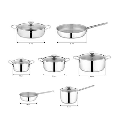 Schafer Steel Storm Çelik Tencere Seti 12 Parça-Inox
