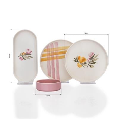 Schafer Sunny 4 Kişilik Kahvaltı Takımı 10 Parça-Pembe02