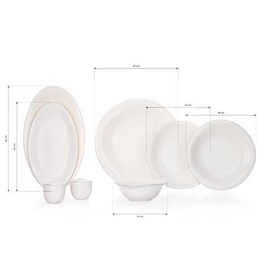 Schafer Superfine Bone Elixir Yemek Takımı 56 Parça-Platin