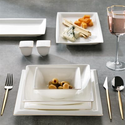 Schafer Superfine Bone Fate Yemek Takımı 56 Parça-Gold