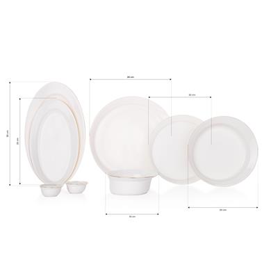 Schafer Superfine Bone Lux Yemek Takımı 56 Parça-Gold