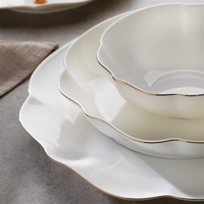 Schafer Superfine Bone Rosalie Yemek Takımı 56 Parça-Gold