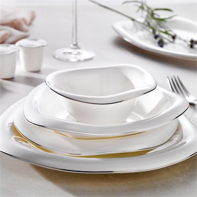 Schafer Superfine Bone Seraphine Yemek Takımı 37 Parça-Platin