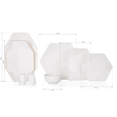 Schafer Superfine Bone Star Yemek Takımı 56 Parça-Gold