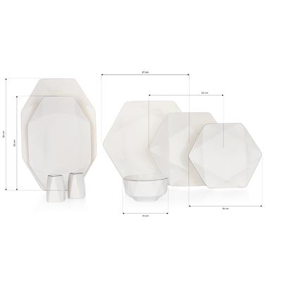 Schafer Superfine Bone Star Yemek Takımı 56 Parça-Platin