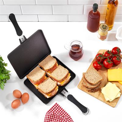 Schafer Tastemake Döküm Ocak Üstü Tost Izgara 20x26 Cm-2 Parça