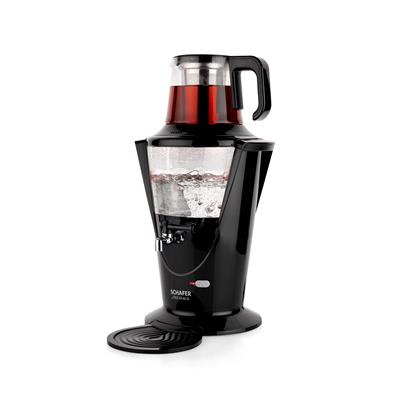 Schafer Tee Haus Yeni Nesil Elektrikli Cam Semaver-Siyah