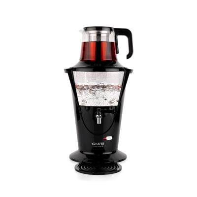 Schafer Tee Haus Yeni Nesil Elektrikli Cam Semaver-Siyah