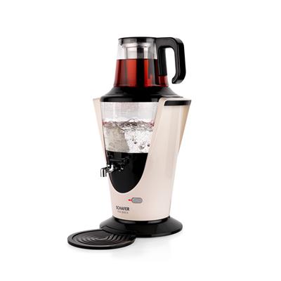 Schafer Tee Haus Yeni Nesil Elektrikli Cam Semaver-Krem