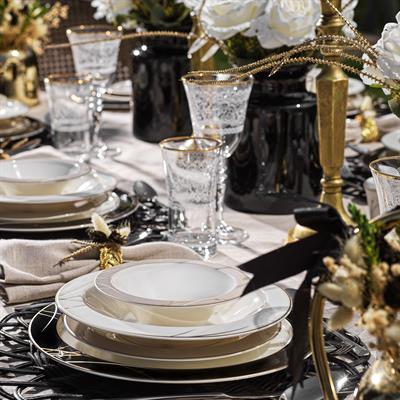 Schafer Tılsım Charm Yemek Takımı 60 Parça-Siyah