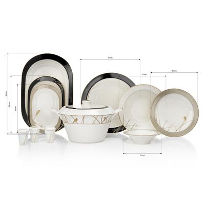 Schafer Tılsım Charm Yemek Takımı 60 Parça-Siyah