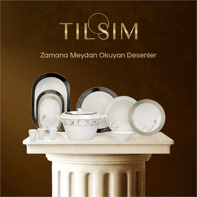 Schafer Tılsım Charm Yemek Takımı 60 Parça-Siyah