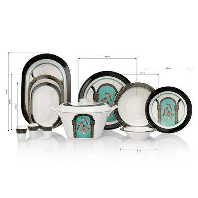 Schafer Tılsım Dreamy Yemek Takımı 60 Parça-Siyah