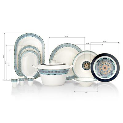 Schafer Tılsım Sapphire Yemek Takımı 60 Parça-Turkuaz