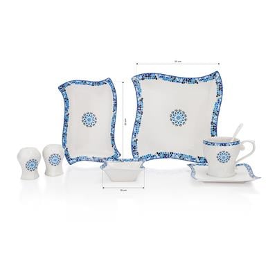 Schafer Twist Kahvaltı Takımı 32 Parça-Mavi
