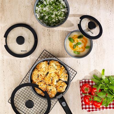 Schafer Vision Seramik Tencere Seti 7 Parça-Gri