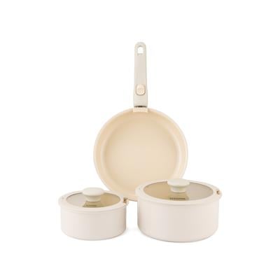 Schafer Vision Seramik Tencere Seti 7 Parça-Krem