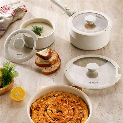 Schafer Vision Seramik Tencere Seti 7 Parça-Krem