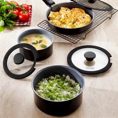 Schafer Vision Seramik Tencere Seti 7 Parça-Gri