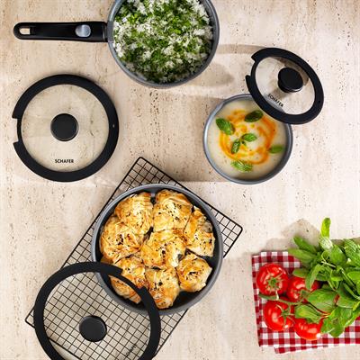 Schafer Vision Seramik Tencere Seti 7 Parça-Gri