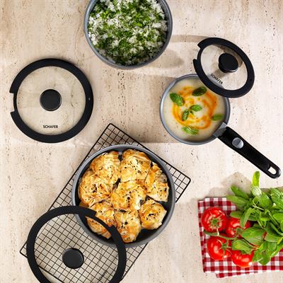 Schafer Vision Seramik Tencere Seti 7 Parça-Gri