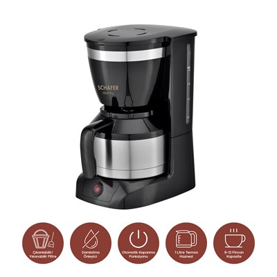 Schafer Warmy Termoslu Filtre Kahve Makinesi-Inox