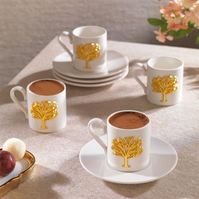Schafer Zyra 4 Kişilik Kahve Fincan Takımı 8 Parça-Ağaçlı