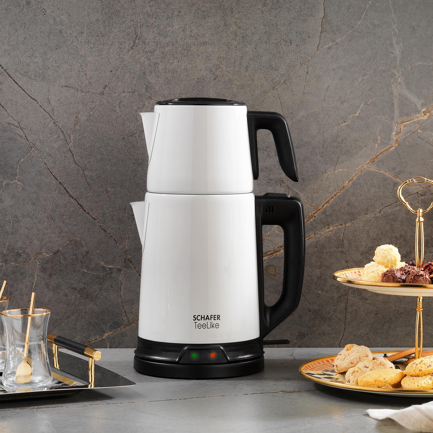 Schafer TeeLike Elektrikli Çay Makinesi-Krem Schafer