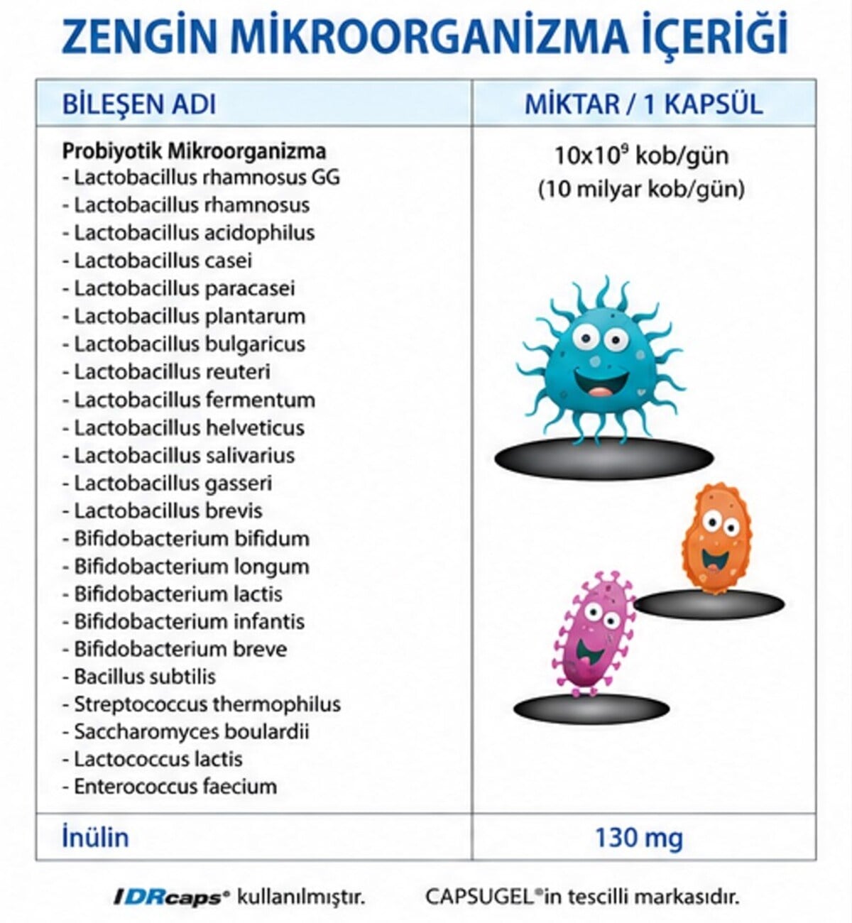 Akteria 23 farklı Probiyotik Mikroorganizma içeren 30 Enterik Kapsül
