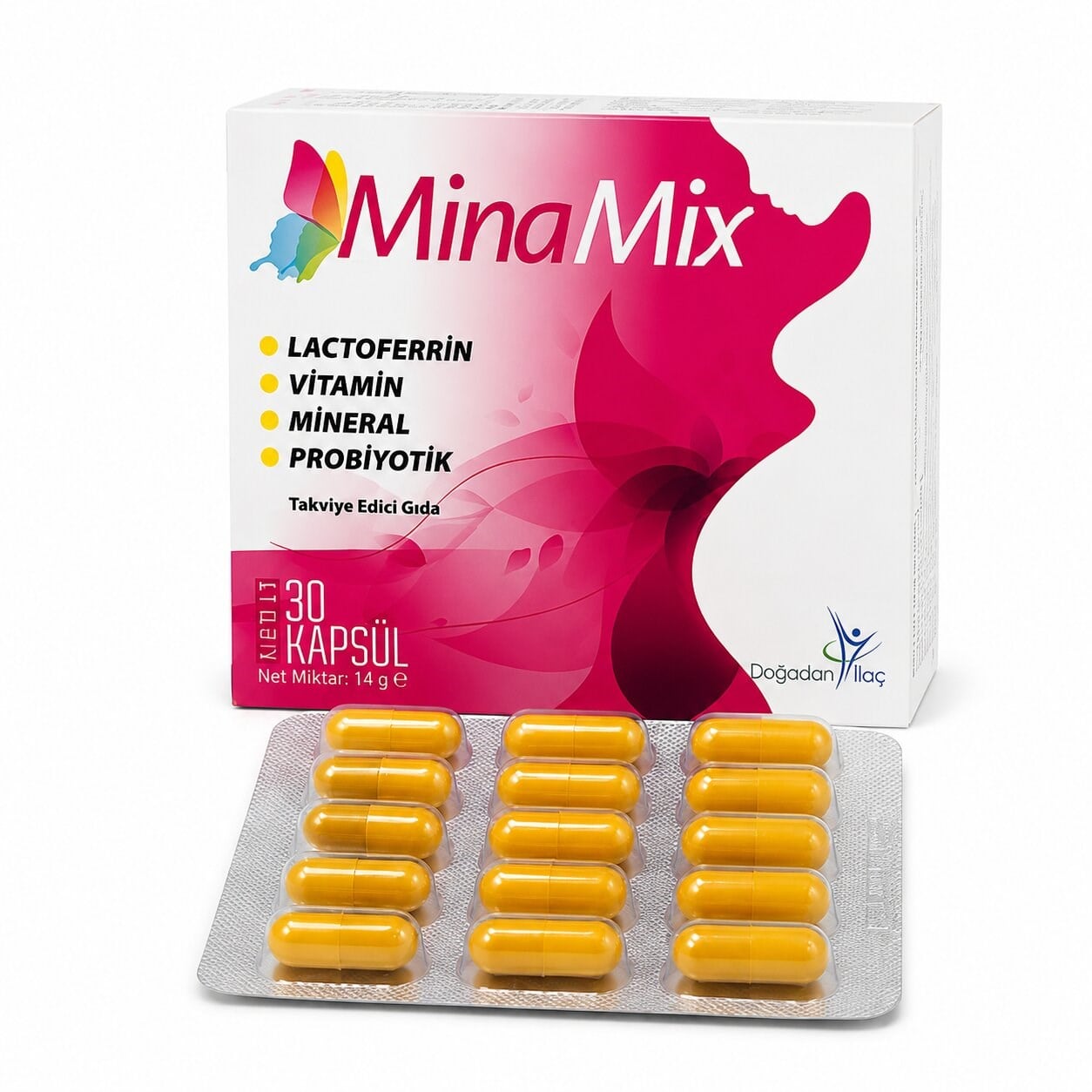 Lactoferrin Vitamin Mineral Probiyotik içeren Takviye Edici Gıda