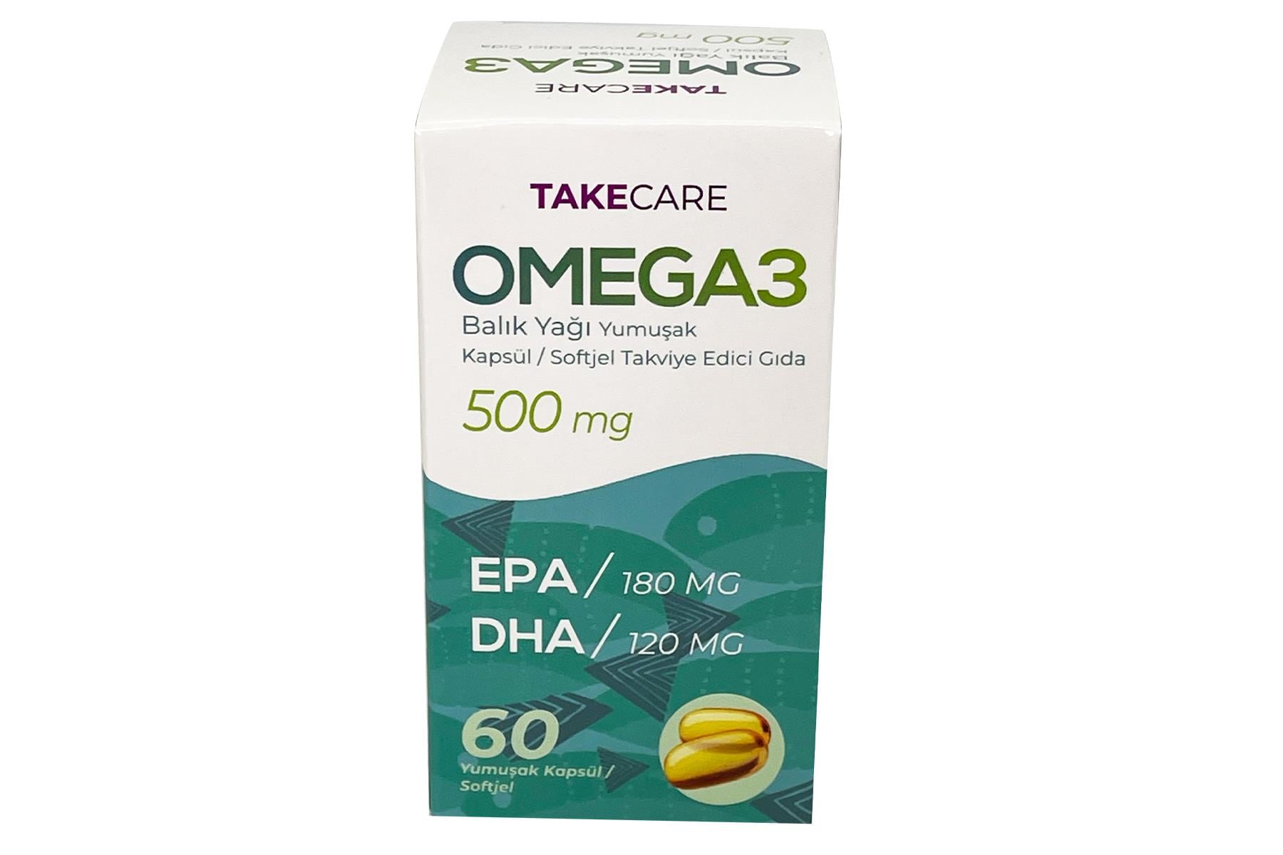 Omega 3 Balık yağı fish oil 500 mg 60 adet Softjel Yumuşak Kapsül takviye gıda EPA DHA