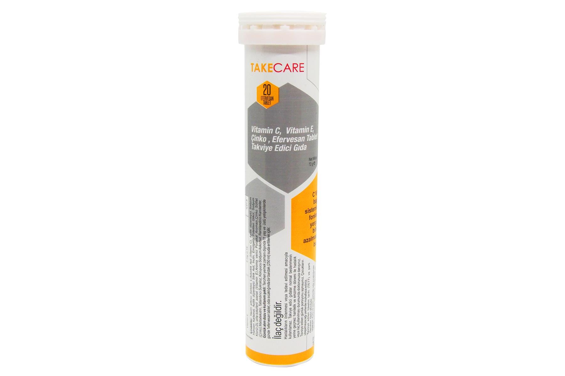 Vitamin C 1000mg, Çinko ve Vitamin E İçeren 20 Efervesan Tablet