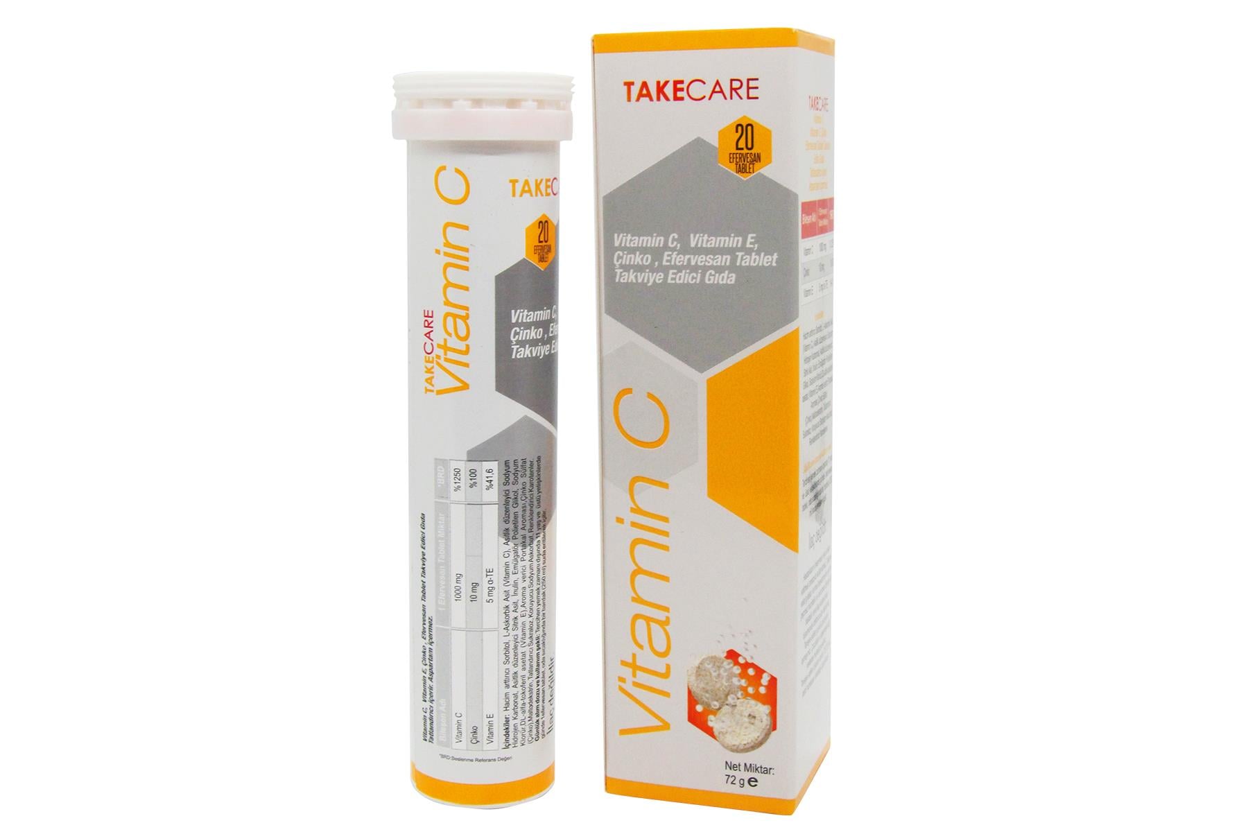 Vitamin C 1000mg, Çinko ve Vitamin E İçeren 20 Efervesan Tablet