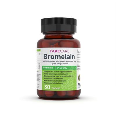 TAKECARE Bromelain, Alfa Lipoik Asit, Kuersetin ve Krom İçeren Takviye Edici Gıda 30 Tablet