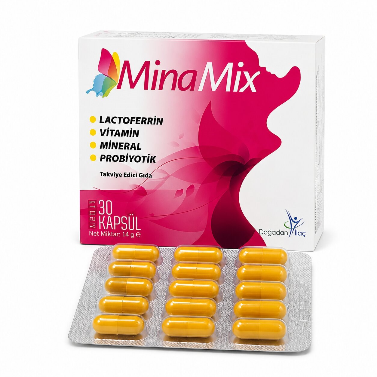 Lactoferrin Vitamin Mineral Probiyotik içeren Takviye Edici Gıda