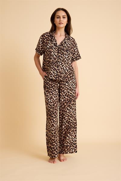 Capetown Leopar Desenli Viskon Düğmeli Pijama Takımı
