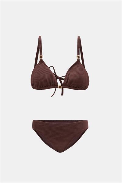 Assos Mocha Kahverengi İp Bağlamalı Üçgen Bikini Takım