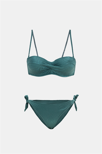 Bali Yeşil Dolgulu Straplez Push-Up Bikini Takım