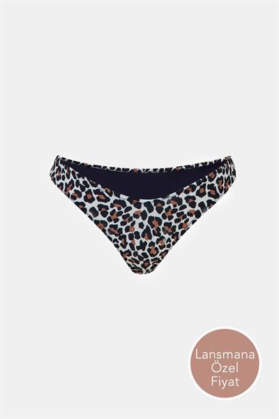 Capetown Leopar Desenli Ortal Belli Bikini Alt