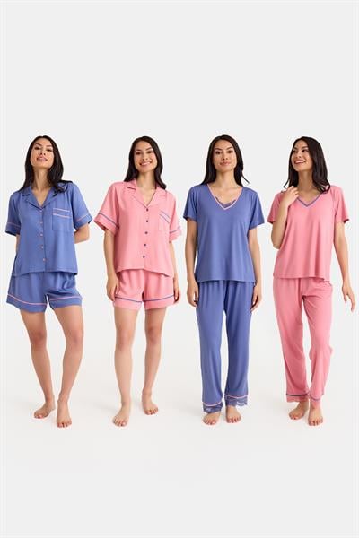 Dream Mavi/Pembe 8'li Pijama Set