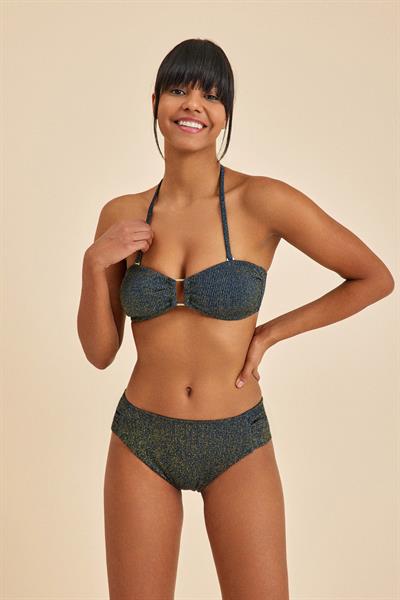 Maldives Lacivert Lurex Kumaş Bikini Alt