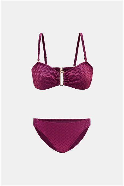 Olympos Mor Çıkarılabilir Süngerli Straplez  Bikini Takım